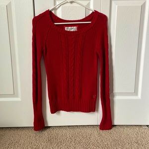 American Eagle Outfitters Red Cable-Knit Sweater M